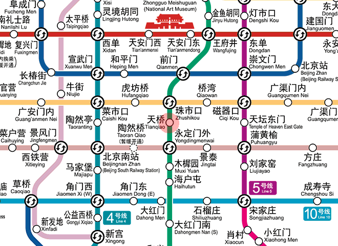 Tianqiao station map