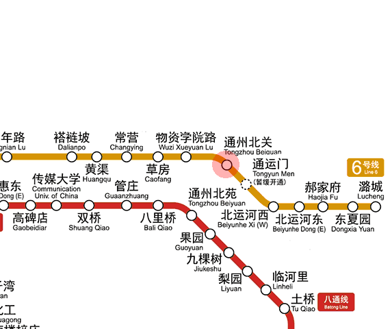 Tongzhou Beiguan station map