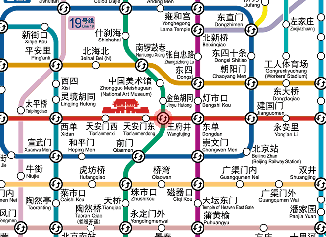 Wangfujing station map