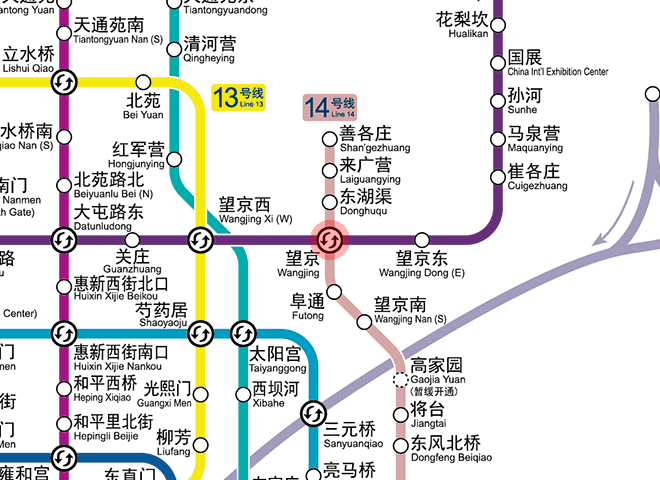 Wangjing station map