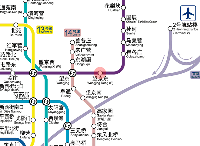 Wangjingdong station map