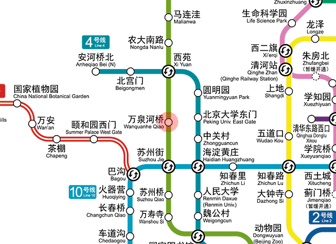 Wanquanheqiao station map