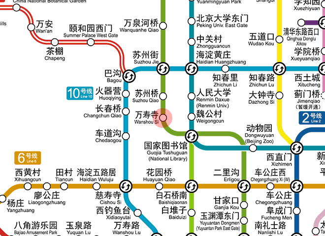 Wanshousi station map