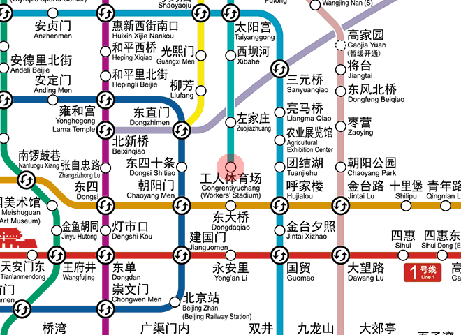 Workers' Stadium station map