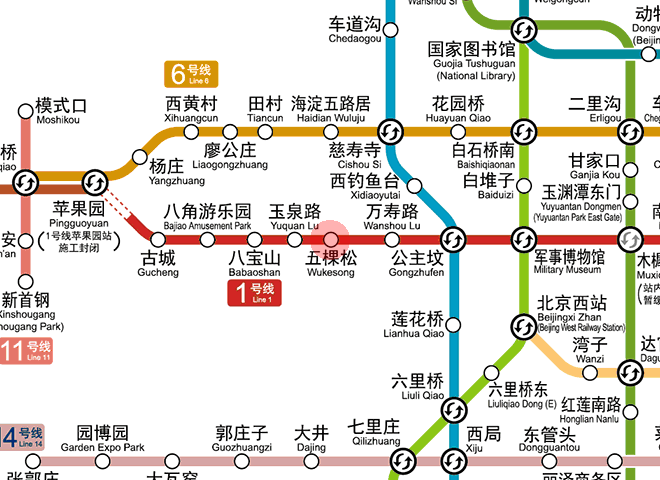 Wukesong station map