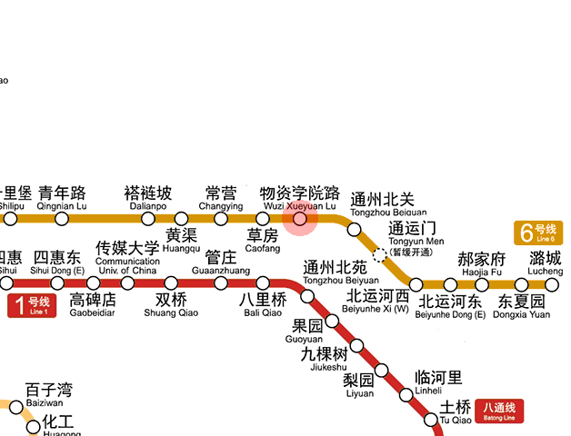 Wuzi Xueyuan Lu station map