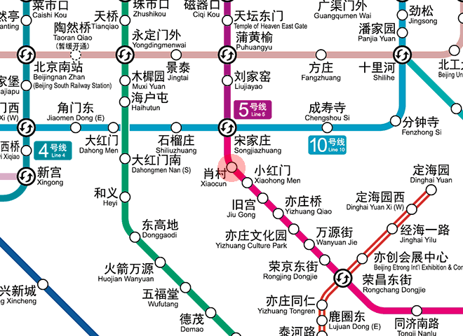 Xiaocun station map