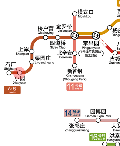 Xiaoyuan station map