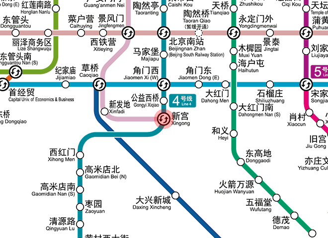 Xingong station map