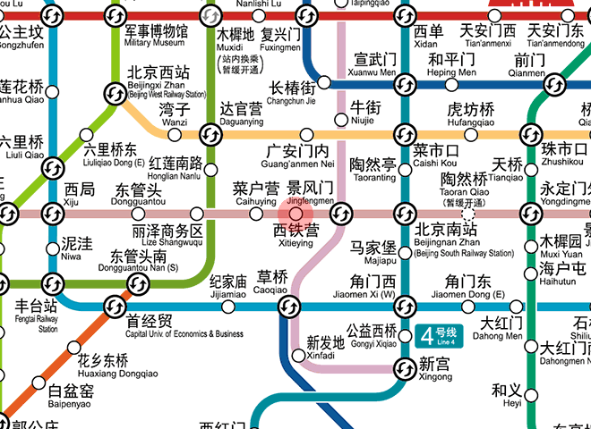 Xitieying station map