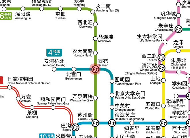 Xiyuan station map