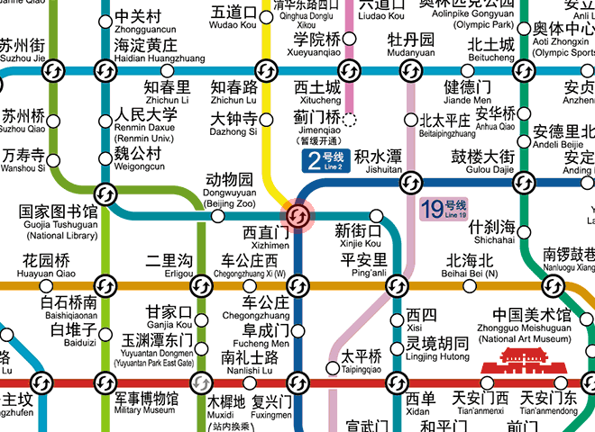 Xizhimen station map