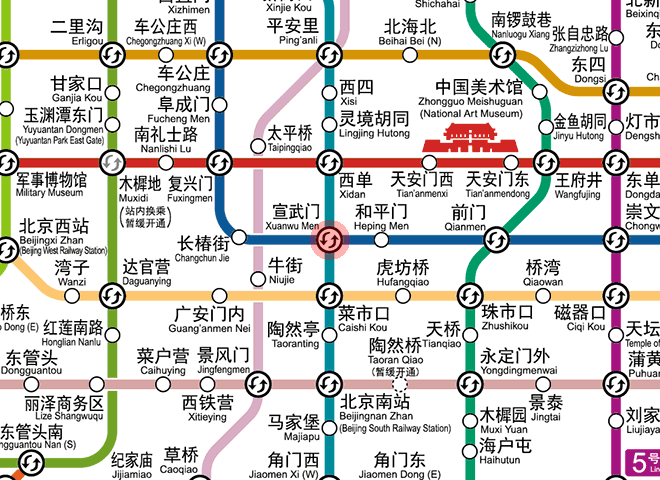 Xuanwumen station map