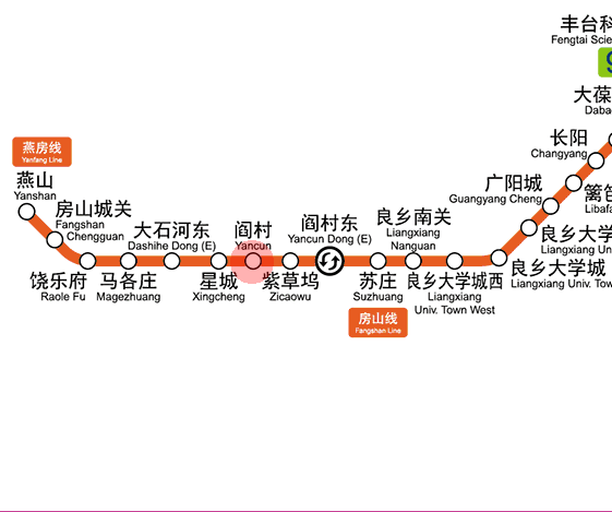 Yancun station map