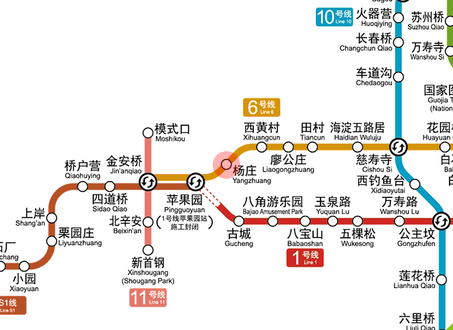 Yangzhuang station map