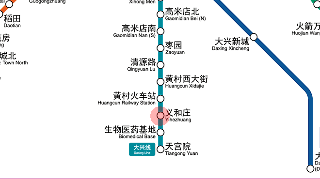 Yihezhuang station map