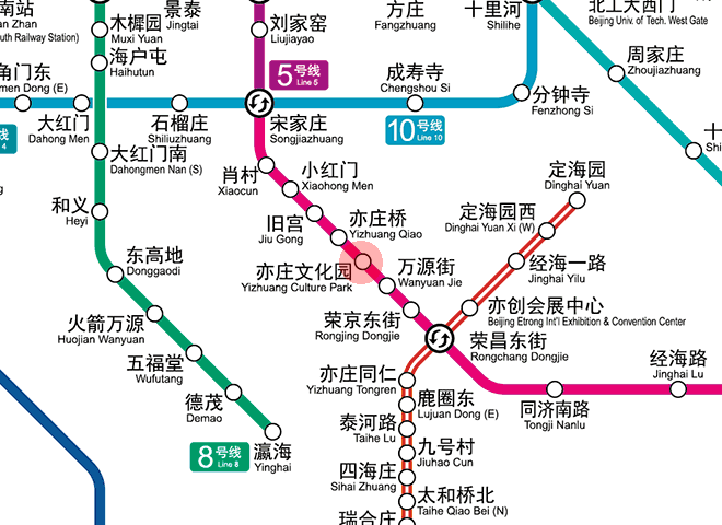 Yizhuang Culture Park station map