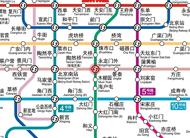 Yongdingmenwai station map