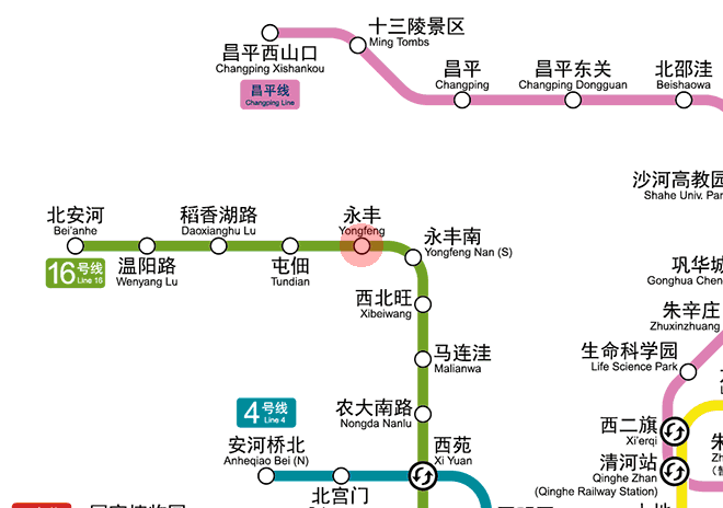 Yongfeng station map