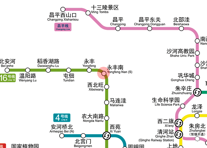 Yongfengnan station map