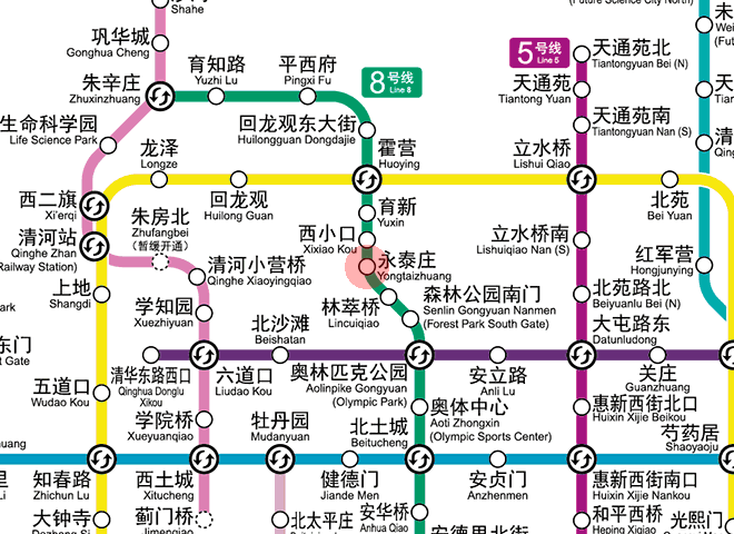 Yongtaizhuang station map