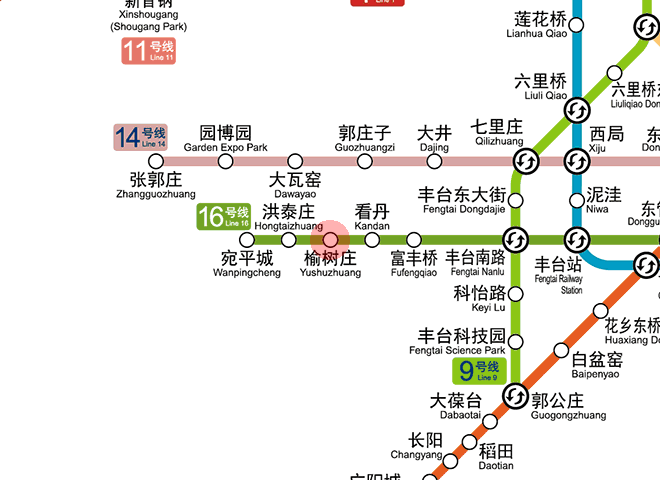 Yushuzhuang station map