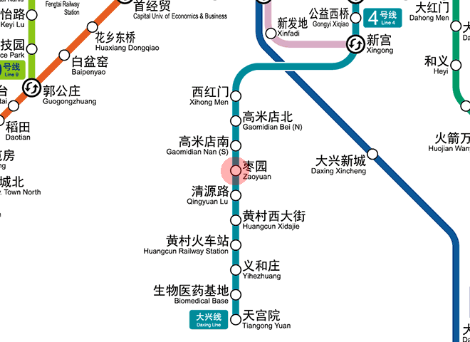 Zaoyuan station map