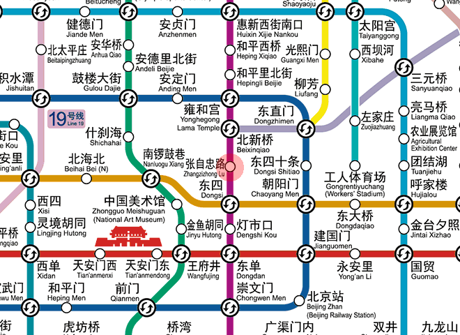 Zhangzizhong Lu station map