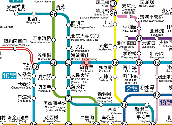 Zhichunli station map