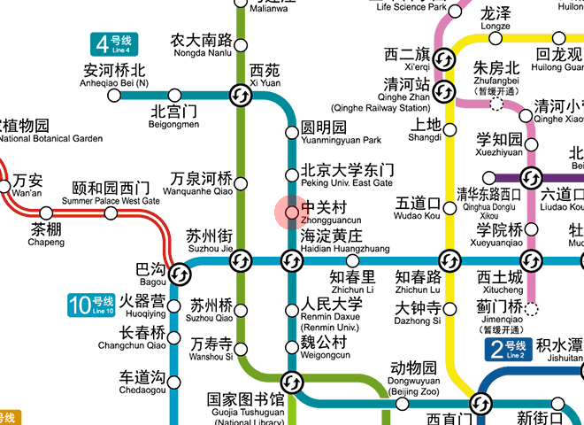 Zhongguancun station map