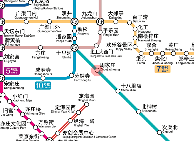 Zhoujiazhuang station map