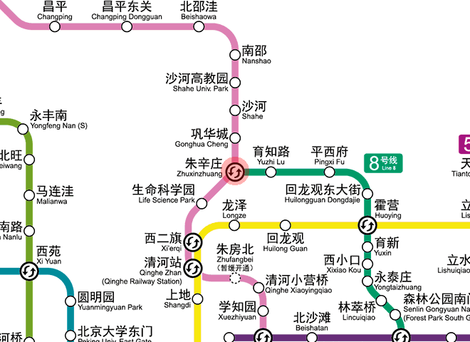 Zhuxinzhuang station map