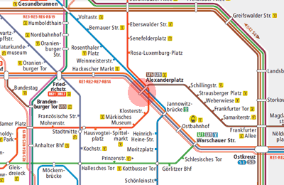 Alexanderplatz station map
