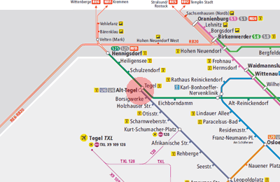 Alt-Tegel station map