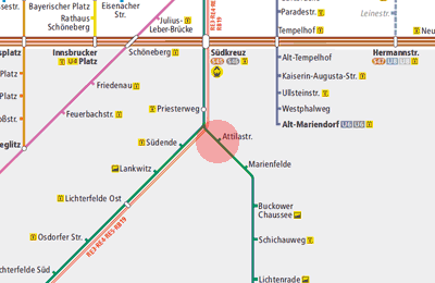 Attilastrasse station map