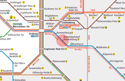 Betriebsbahnhof Rummelsburg station map