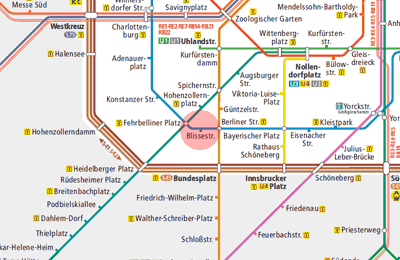 Blissestrasse station map