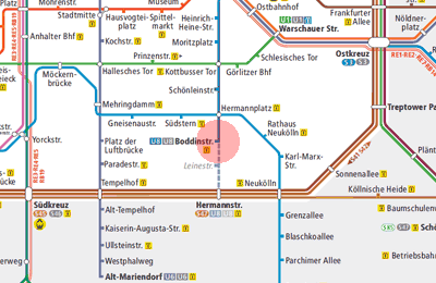 Boddinstrasse station map