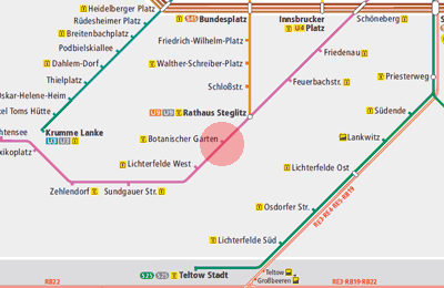 Botanischer Garten station map