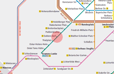 Dahlem-Dorf station map - Berlin S-Bahn U-Bahn