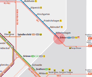 Erkner station map