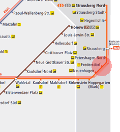 Fredersdorf station map