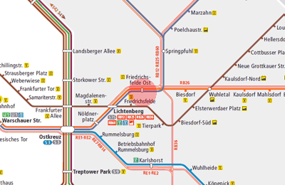 Friedrichsfelde Ost station map