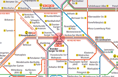 Friedrichstrasse station map