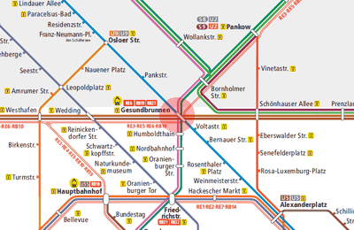 Gesundbrunnen station map
