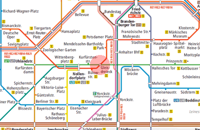 Gleisdreieck station map