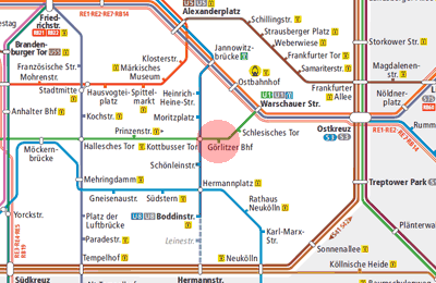 Gorlitzer Bahnhof station map