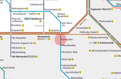 Grenzallee station map