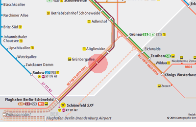 Grunbergallee station map