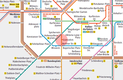 Guntzelstrasse station map